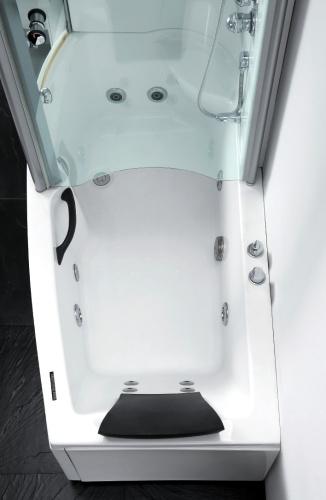 Ванна акриловая гидромассажная Gemy G8040 B L 170х85 пристенная асимметричная с каркасом - фото 4