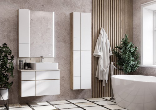 Шкаф-пенал Aquaton Мишель 1A244303MIX40 23х15х101 подвесной цвет белый - фото 4