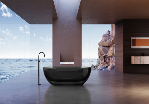 Ванна полиэфирная смола Abber Kristall AT9703Onyx 170х78 отдельностоящая овальная - фото 2