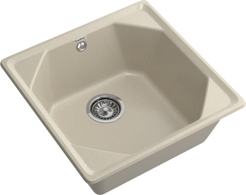 Кухонная мойка Granfest Unique U-500 топаз 50х50 цвет серый поверхность матовая - фото 2