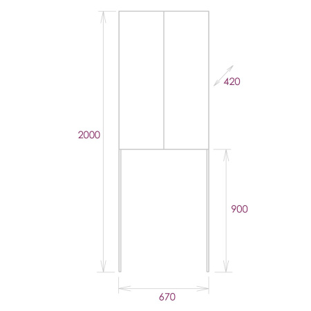 Шкаф-пенал Onika Милтон 306702 67х42х200 напольный