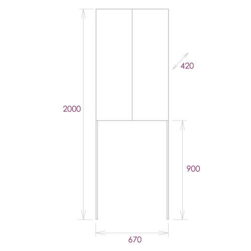Шкаф-пенал Onika Милтон 306702 67х42х200 напольный - фото 3