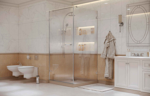 Душевой уголок Ambassador Abner 10011102L 100х100 стекло прозрачное профиль хром глянцевый без поддона - фото 4