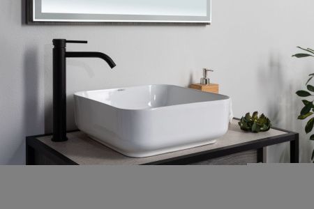 Раковина керамическая Aquanet City CITY-1 40х40 накладная цвет белый без отверстий под смеситель