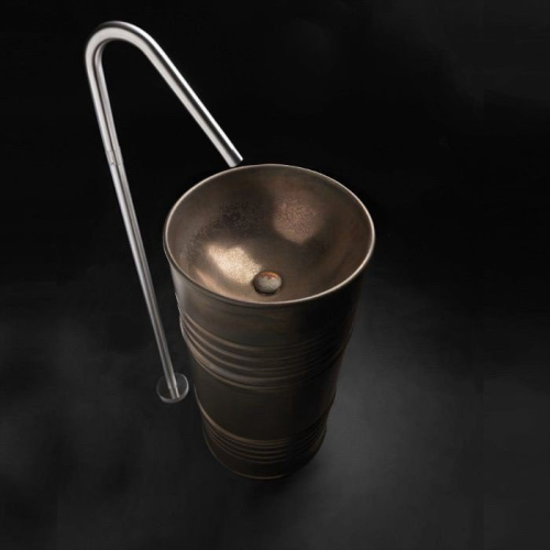 Раковина из сантехнического фарфора Kerasan Artwork 474383 45х45 напольная цвет коричневый - фото 2