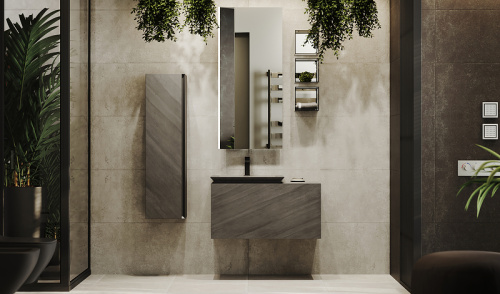 Тумба под раковину Jorno INCLINE Inc.01.90/P/Bet/JR 46х46х90 подвесная цвет серый - фото 3