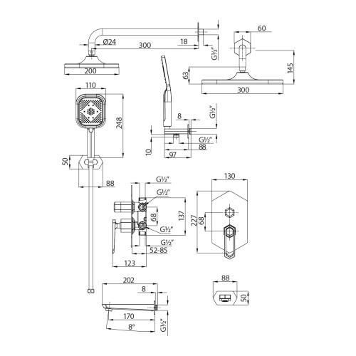 Душевая система LeMark Prizma LM3922C встраиваемая в стену - фото 2