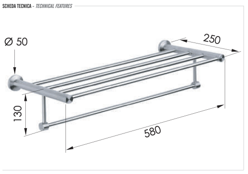 Полка в ванную комнату Remer Minimal INOX Mi70INOXCR - фото 2