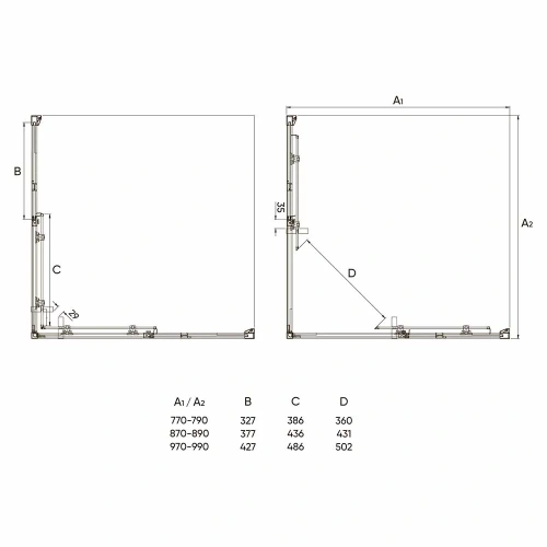 Душевой уголок Veconi Rovigo RV47-100-01-C4 100х100 стекло прозрачное профиль хром глянцевый без поддона - фото 3