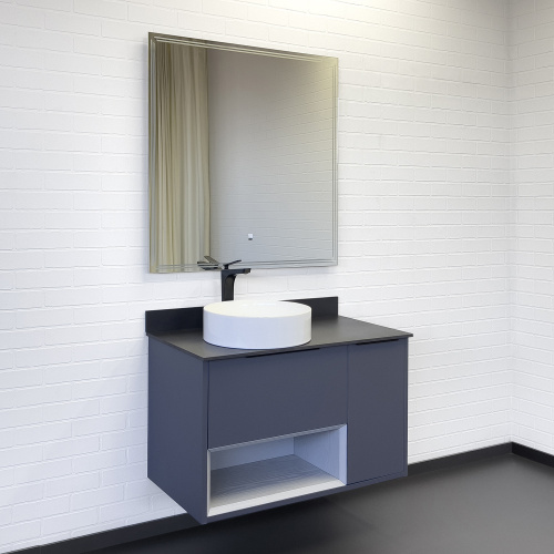 Тумба с раковиной Comforty Джанкой 00-00017878CF 90х50х67 подвесная цвет антрацит - фото 3