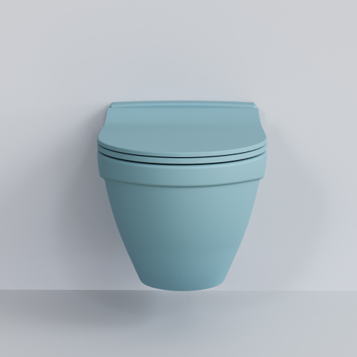 Чаша унитаза подвесная Ambassador Nord 133T20801 цвет голубой матовый без сиденья - фото 2