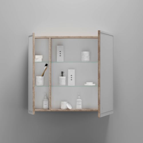 Зеркало-шкаф Sancos Mirror MI80EG 79х15х74 настенный цвет дуб галифакс натуральный - фото 5