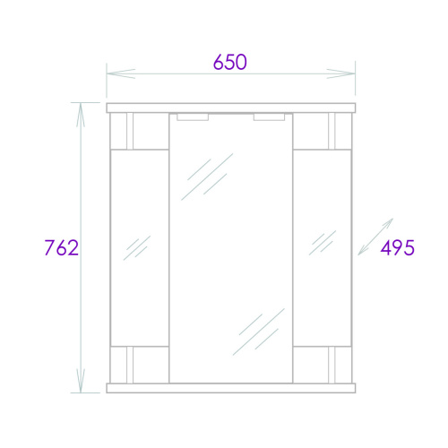 Зеркало-шкаф Onika Валерия 206505 65х21х76 подвесной цвет белый - фото 3