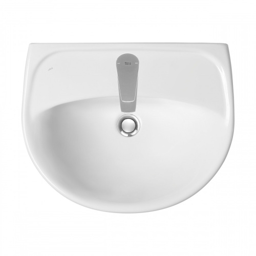 Раковина из сантехнического фарфора Jika Lyra 8142710001049 45х55 подвесная цвет белый 1 отверстие под смеситель - фото 2