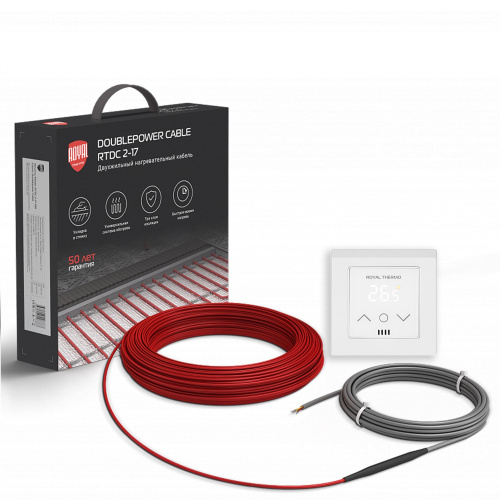 Нагревательный кабель для теплого пола Royal Thermo RTDC 2-17-600 комплект с RTS-16 - фото 2