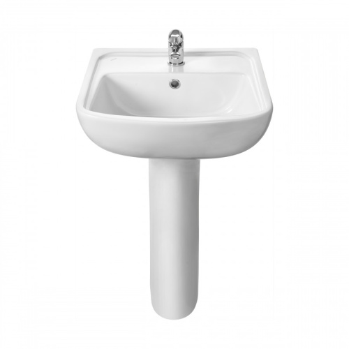 Раковина из сантехнического фарфора Santek Лонги 1WH501754 42х50 подвесная цвет белый 1 отверстие под смеситель - фото 5