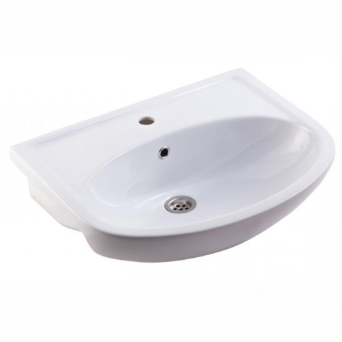 Раковина из сантехнического фарфора Onika Уют 4620008192772 62х47 накладная цвет белый 1 отверстие под смеситель