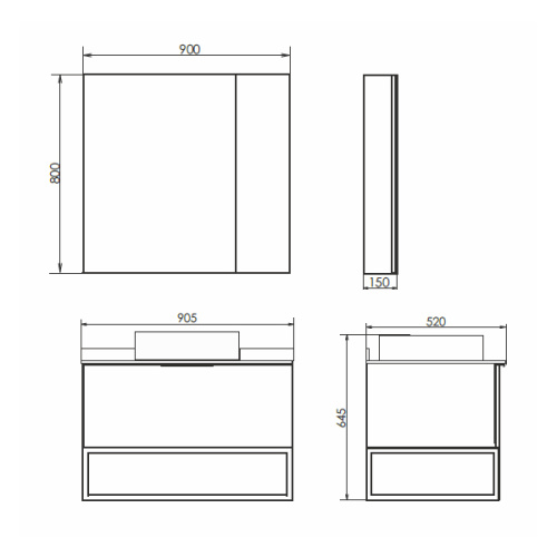 Зеркало-шкаф Comforty Порто 00-00009443CF 90х15х80 подвесной цвет дуб дымчатый - фото 2