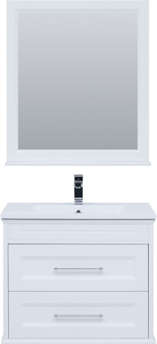 Комплект мебели: тумба с раковиной + зеркало Aquanet Бостон М 00210630 78x47x155 напольный/подвесной цвет белый - фото 5
