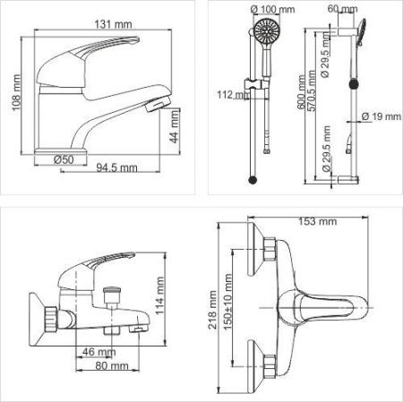 Комплект смесителей Wasserkraft 31011 хром