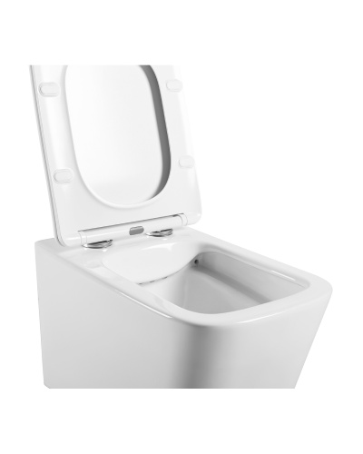 Унитаз подвесной Agger AT04100 белый с сиденьем микролифт каскадный смыв - фото 5