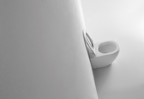 Унитаз приставной CeramaLux 3176 белый глянцевый с сиденьем микролифт безободковый каскадный смыв - фото 4