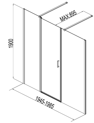 Душевая дверь Aquanet Cinetic AE12-N-120H190U-CT + AE12-F-80H190U-CT 197х190 стекло прозрачное профиль хром глянцевый - фото 3