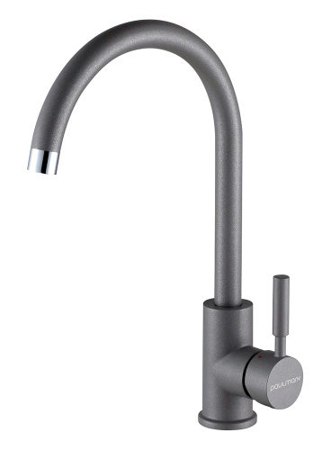 Смеситель для кухни Paulmark HOLSTEIN Ho212063-402 на раковину серый металлик