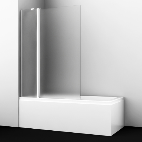 Душевая шторка на ванну Wasserkraft Berkel 48P 48P02-110LM 110х140 стекло матовое профиль хром глянцевый ориентация левая - фото 3