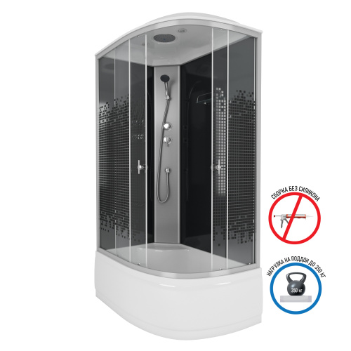 Душевая кабина Niagara Eco 7510L 120х80 асимметричная с крышей ориентация левая