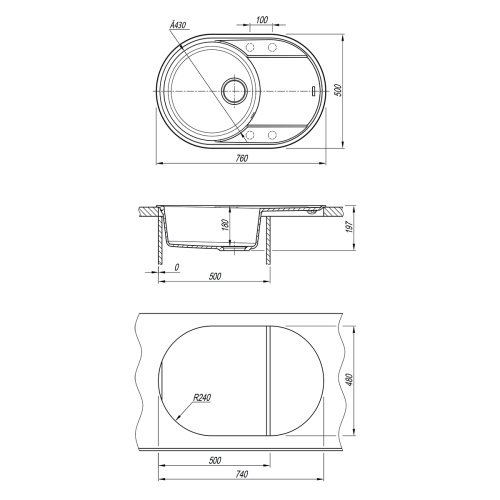 Кухонная мойка LeMark Lacha 760 9910058 76х50 цвет белый поверхность матовая - фото 4