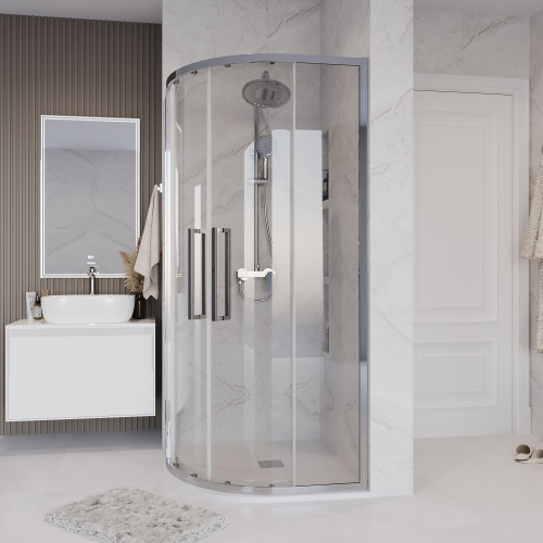 Душевой уголок Grossman Cosmo 301.K33.02.9090.10.00 90х90 стекло прозрачное профиль хром глянцевый без поддона - фото 5