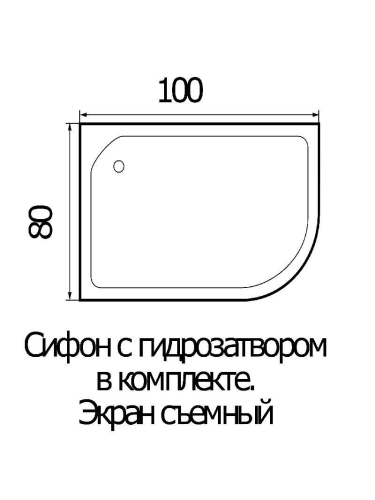 Душевой поддон WEMOR 100/80/24 R (10000001114) 100х80 акрил белый с каркасом - фото 2