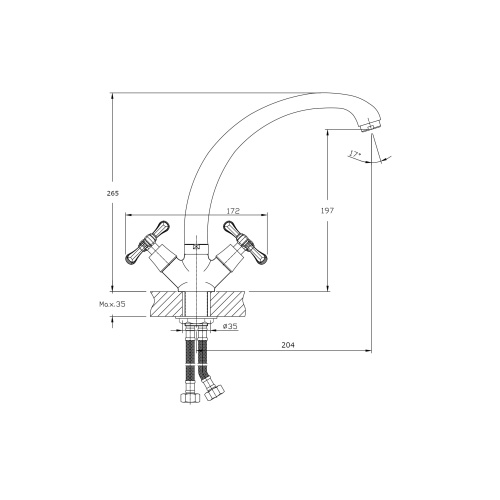 Смеситель для кухни Rush Bianki BI7650-27 на мойку хром - фото 2