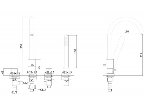 Смеситель ABBER Wasser Kreis AF8113NG на борт ванны никель - фото 3