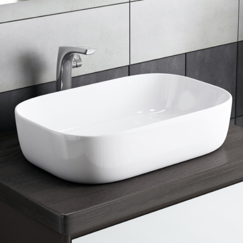 Раковина из сантехнического фарфора Teymi Solli T50202 61х40 накладная цвет белый без отверстий под смеситель - фото 5