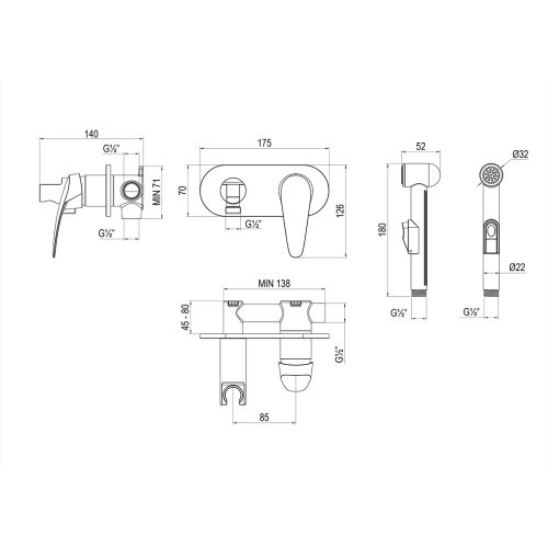 Гигиенический душ со смесителем LeMark Linara LM0419C хром - фото 2