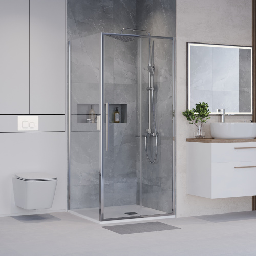 Душевой уголок Niagara Nova NG-64-9A-A90-34 90х90 стекло прозрачное профиль хром глянцевый без поддона - фото 2