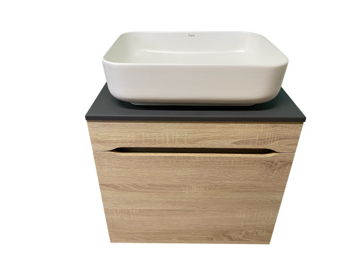 Тумба с раковиной Sintesi STL.W7017_SIN-LVB-APP-409WM 60х55х50 подвесная цвет бежевый/белый - фото 4