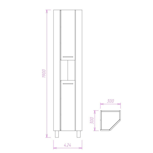 Шкаф-пенал Onika Дюна 403034 42х32х190 напольный - фото 3