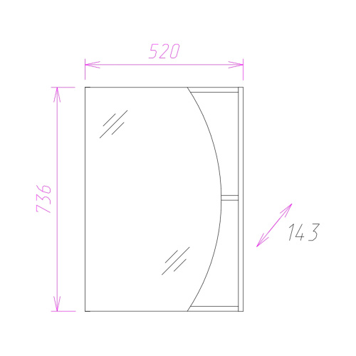 Зеркало-шкаф Onika Дуэт 205207 52х14х74 подвесной цвет коричневый - фото 3