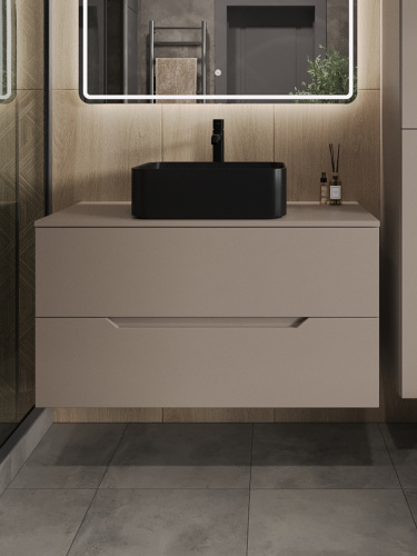 Тумба с раковиной Orange Line Li-100TuLMDF+B02-460MB 101х46х68 - фото 3