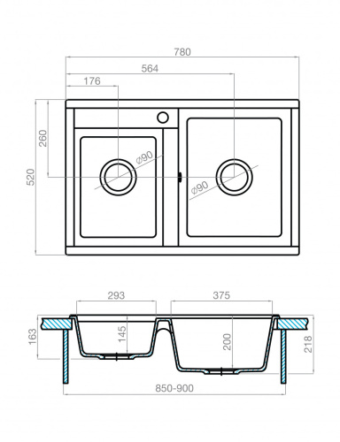 Кухонная мойка Aquaton Делия 78 1A723132DE250 78х52 цвет коричневый - фото 2