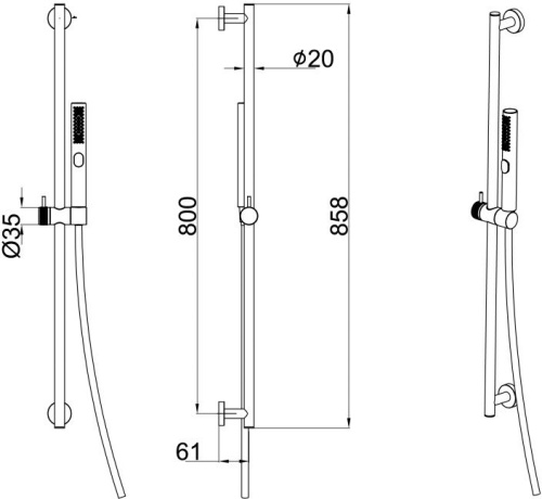 Душевой гарнитур Allen Brau Priority 5.31010-GB настенный золото - фото 2