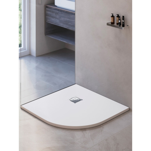 Душевой поддон RGW Stone Tray 16153099-01 90х90 искусственный камень белый без ножек - фото 4