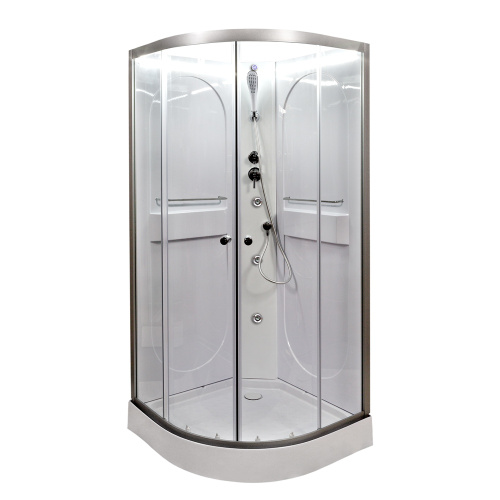 Душевая кабина AvaCan L608NLED+GM 80х80 четверть круга без крыши ориентация универсальная - фото 3