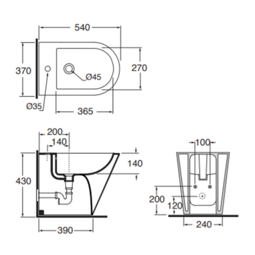 Биде Azzurra Jubilaeum FMBIT000000MBI*1/(FOR500 bi*1) напольное - фото 2