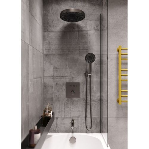 Душевая система Bronze de Luxe 1011GM встраиваемая в стену цвет графит с термостатом - фото 5