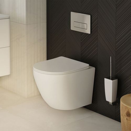 Унитаз подвесной IDDIS Blanco BLARNSEi25 белый с сиденьем микролифт безободковый каскадный смыв - фото 2