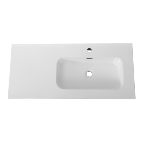Раковина керамическая Cezares DUET CZR-8095-100-R 101х46 подвесная цвет белый глянцевый 1 отверстие под смеситель - фото 2